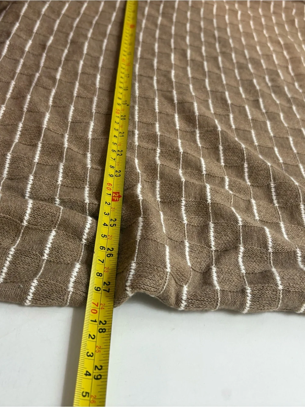 Cozy Camel Striped Knit Sweater 100% NATURAL COTTON!Thin-Light-Weight. Exc Cond!
